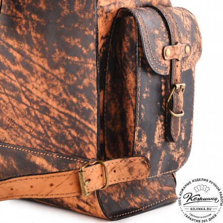  Кожаный рюкзак "Патриот" (старение рыжий)